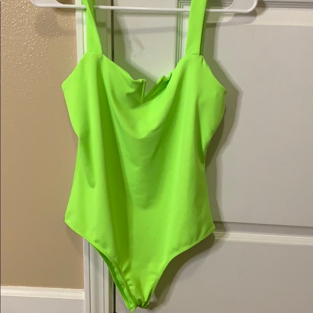 slime green bodysuit